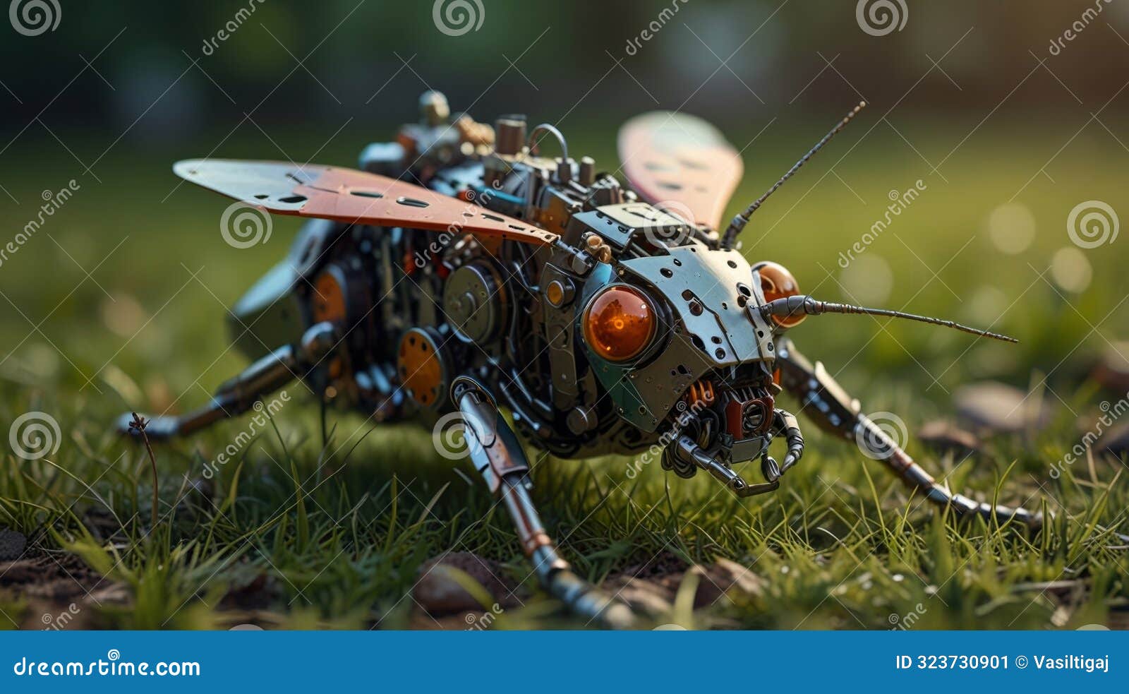 mechanical insect in nature