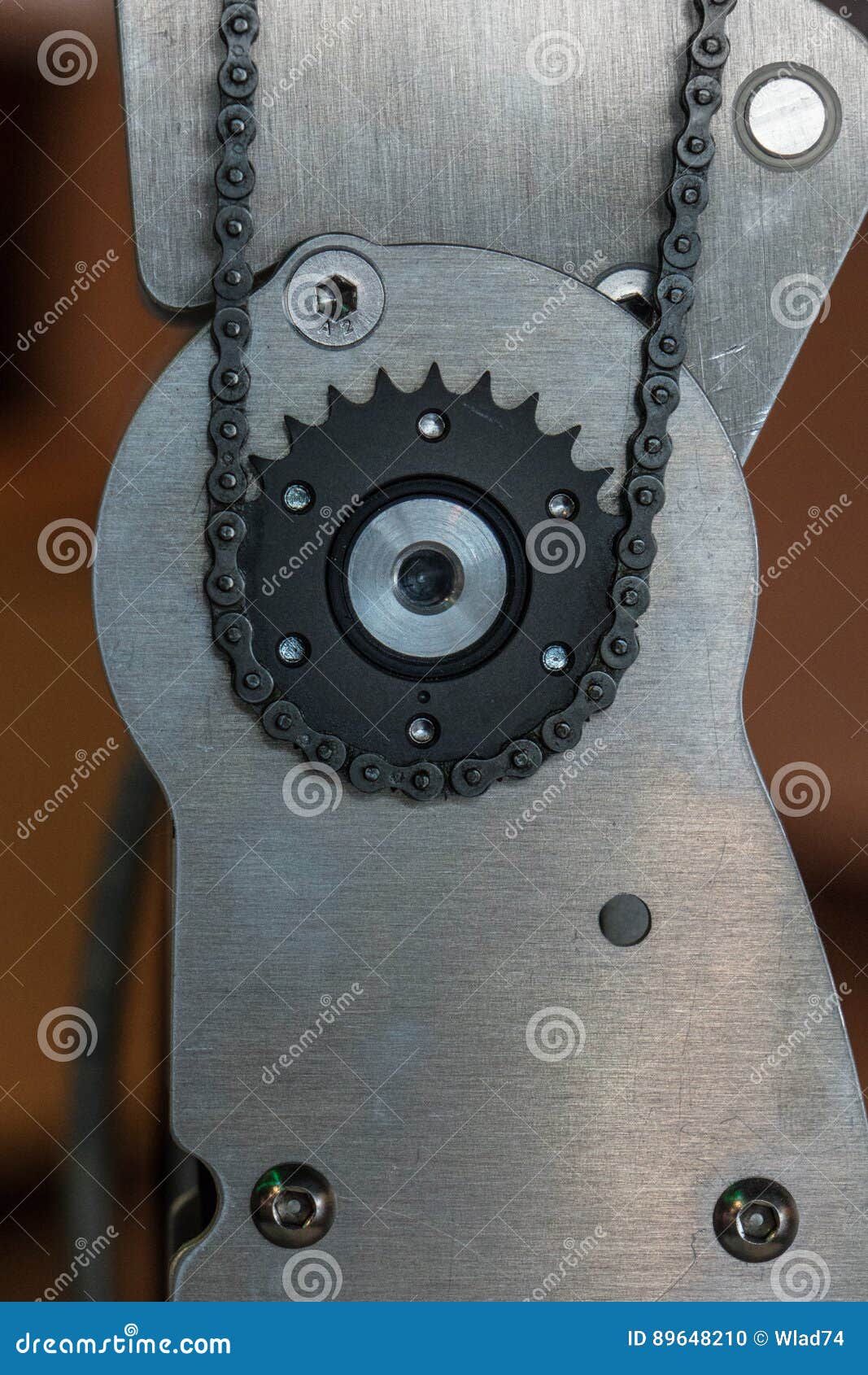 The Mechanical and Metal Kneejoint of an Android Stock Photo Image