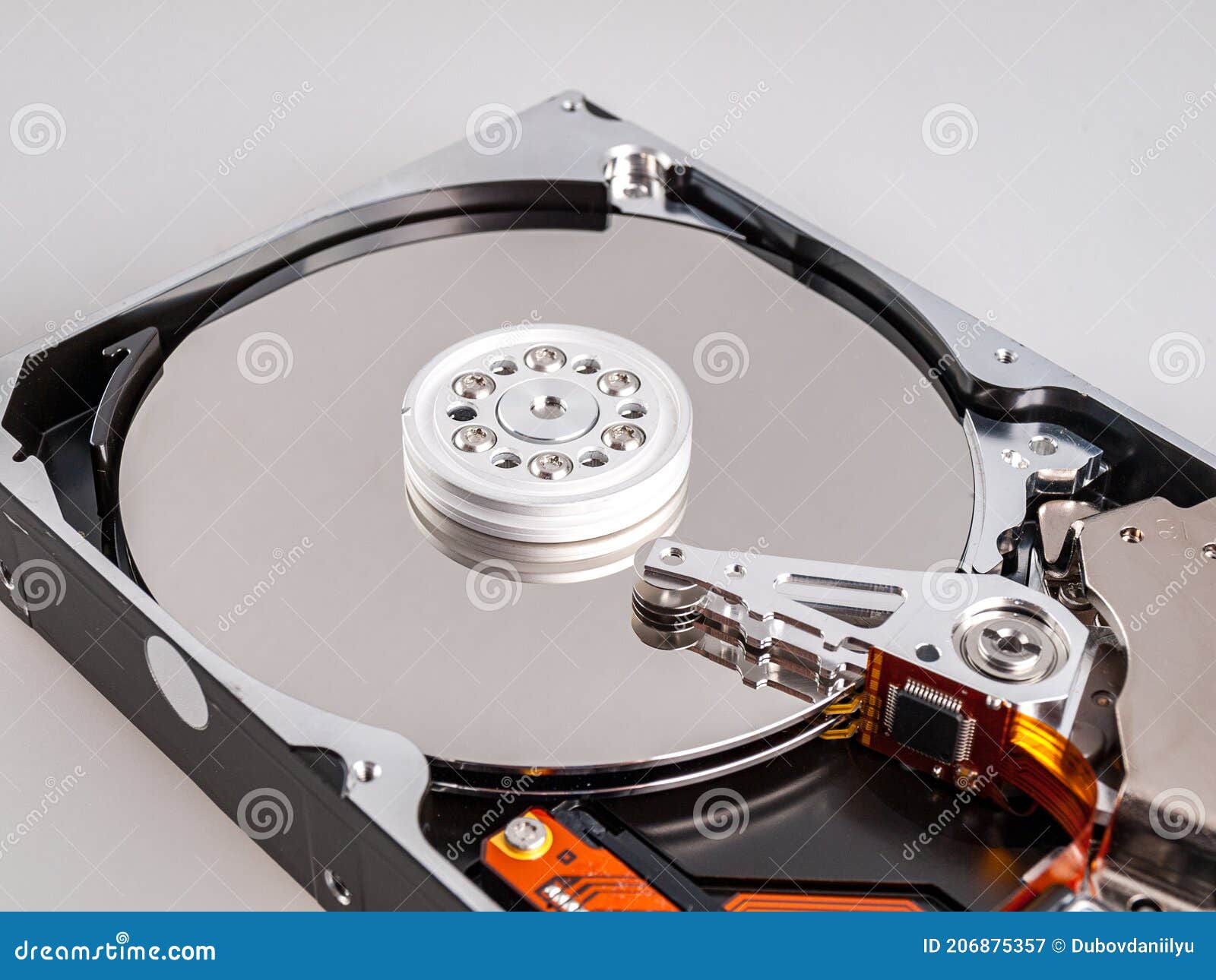Mechanical Movable Hard Disk, with Head in Disassembled State