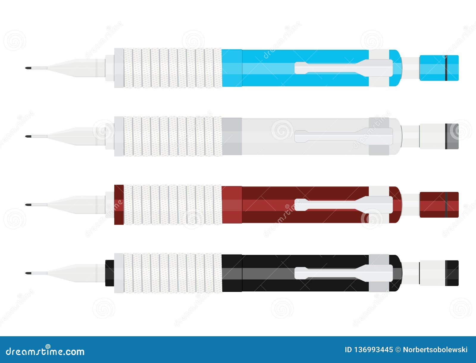 Mechanical pencils. stock vector. Illustration of creative 136993445
