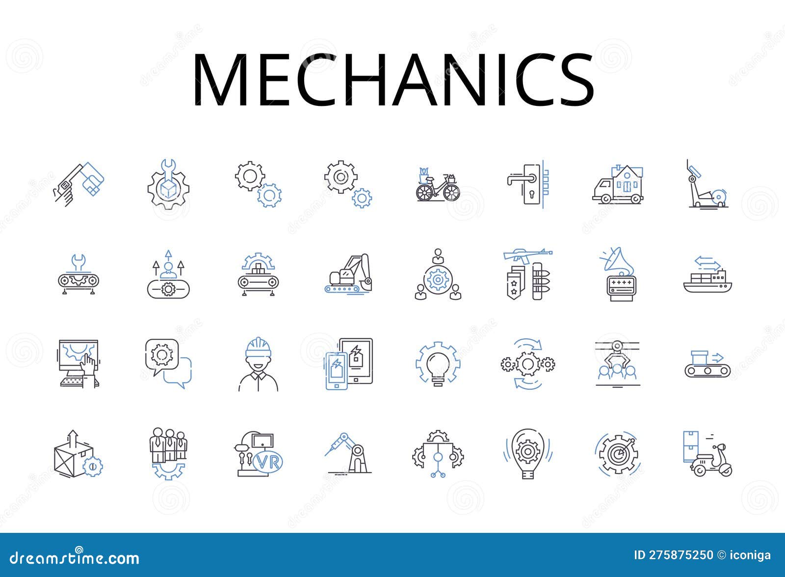 Line Icons Collection. Movement, Speed, Dynamics, Reaction