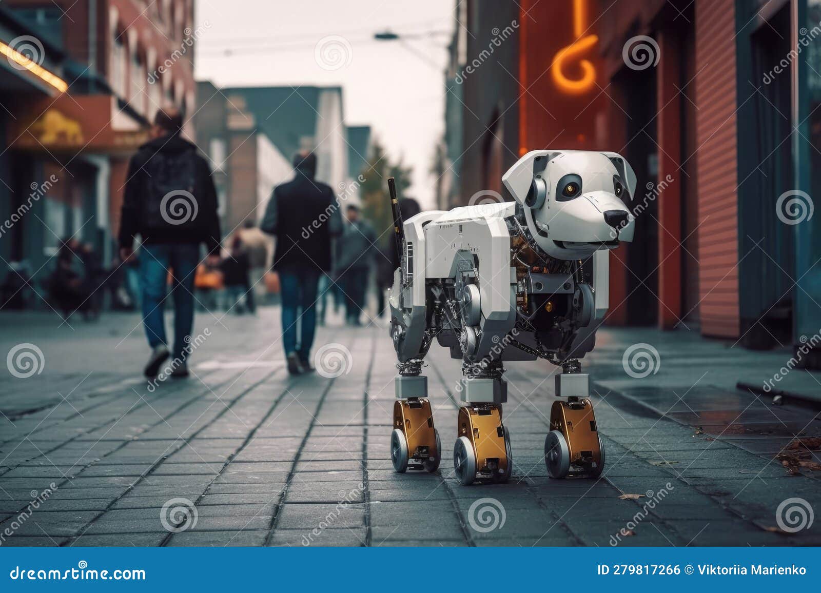 a mechanised android dog. advanced technology. the concept of machine learning. generative ai