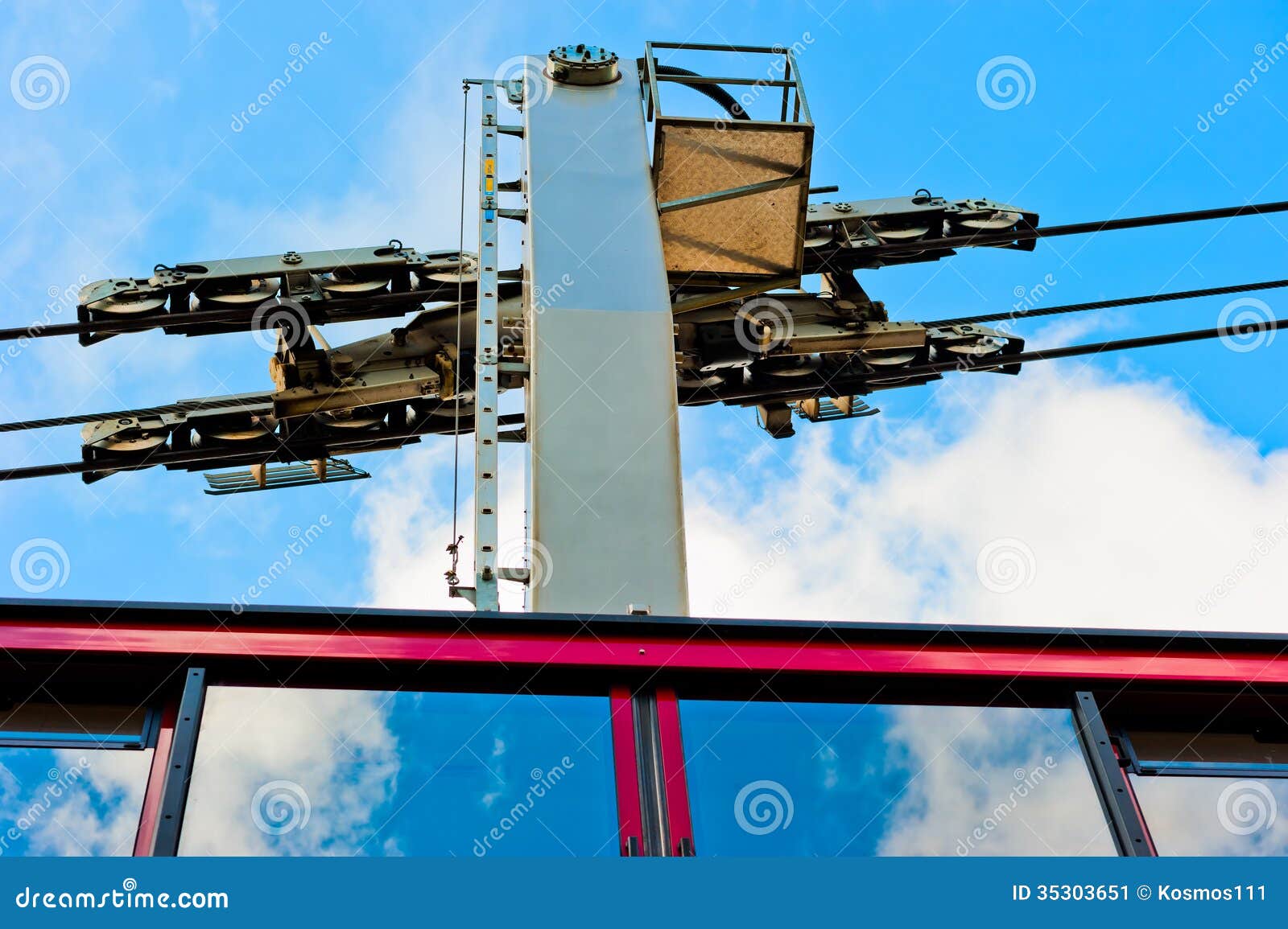 The Mechanism of the Cable Car Stock Image Image of mountain, summer