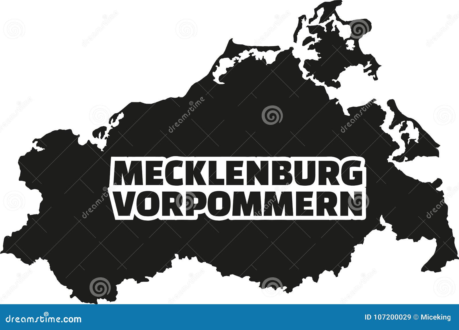 mecklenburg-western pomerania map with german title