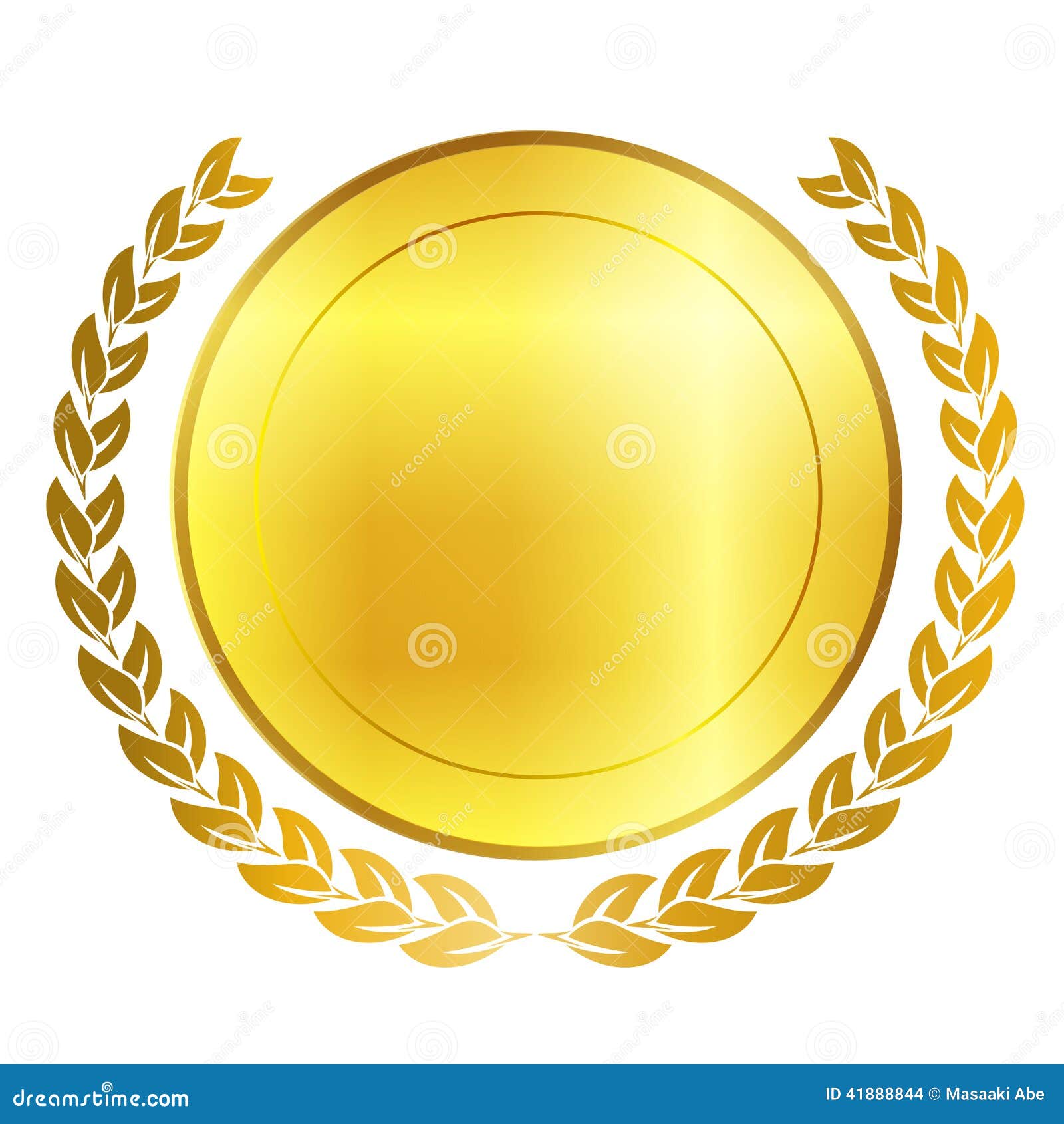Medal frame Laurel stock vector. Illustration of leaf - 41888844