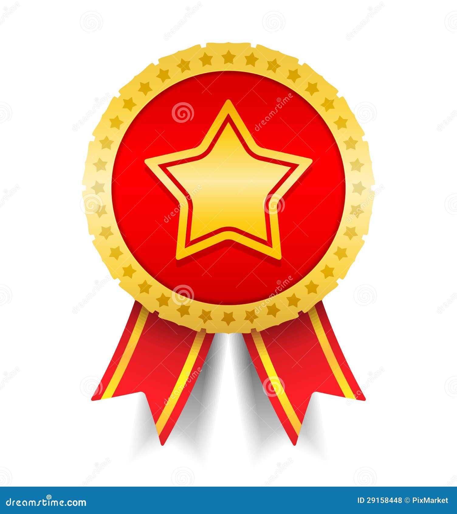 Medal with Star stock vector. Illustration of ribbon - 29158448