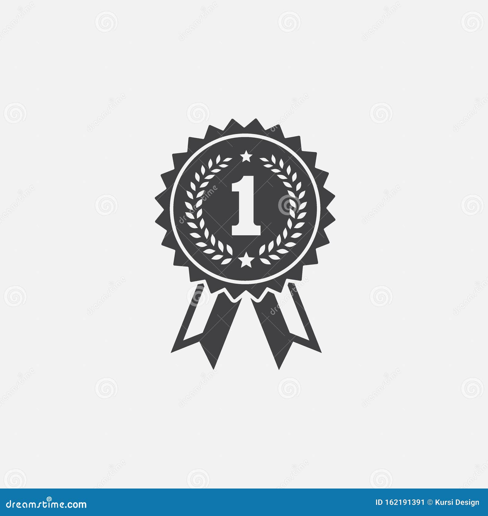 First place medal line icon. Official seal with number one sign for  champion or winner. Vector Illustration Stock Vector