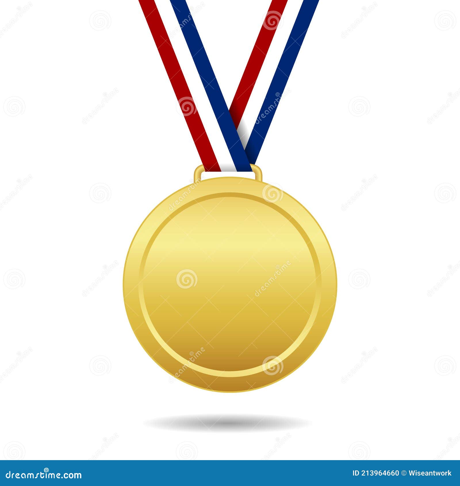 Medalla De Oro Con Lazo. Trofeo Del Ganador. Premio Por 1 Plaza. Premio De  Campeonato. Medalla De Oro Aislada Sobre Fondo Blanco. Ilustración del  Vector - Ilustración de fila, medalla: 213964660