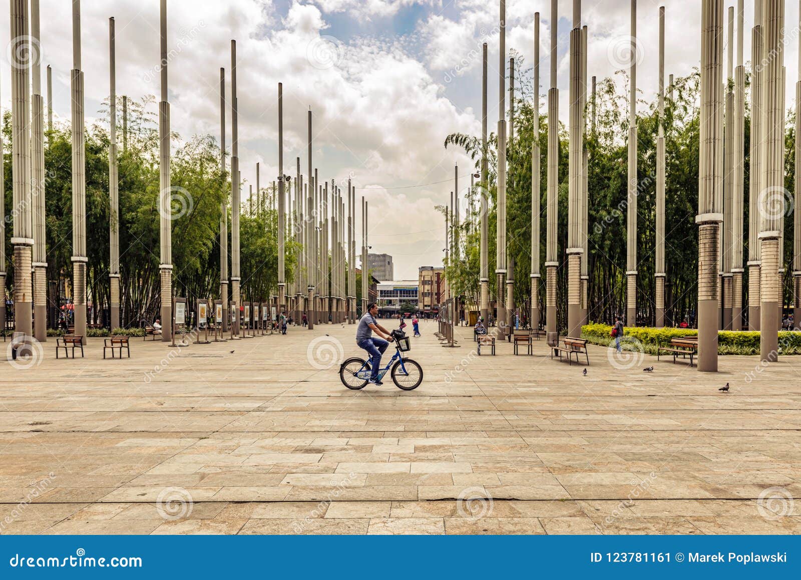 Parque De Las Luces or Park of Lights in Cisneros Square, Medellin