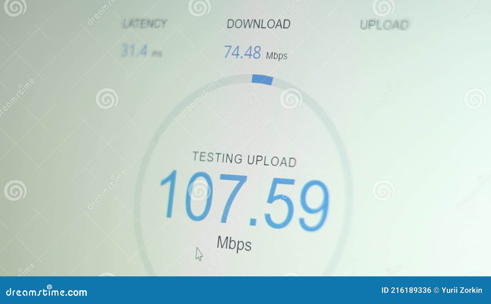 Teste de velocidade da internet medição do modo de velocidade da