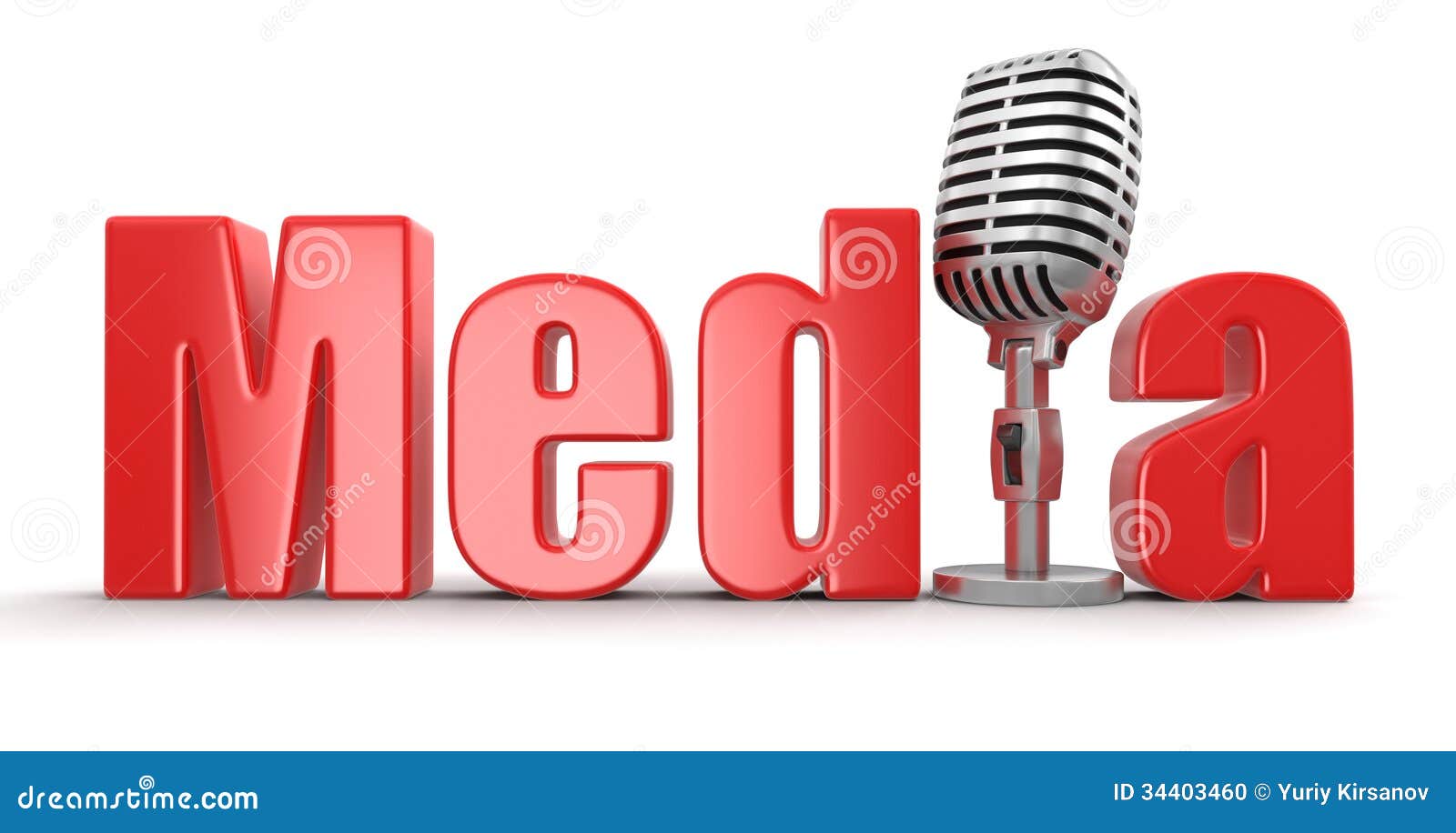Media with Microphone (clipping Path Included) Stock Illustration