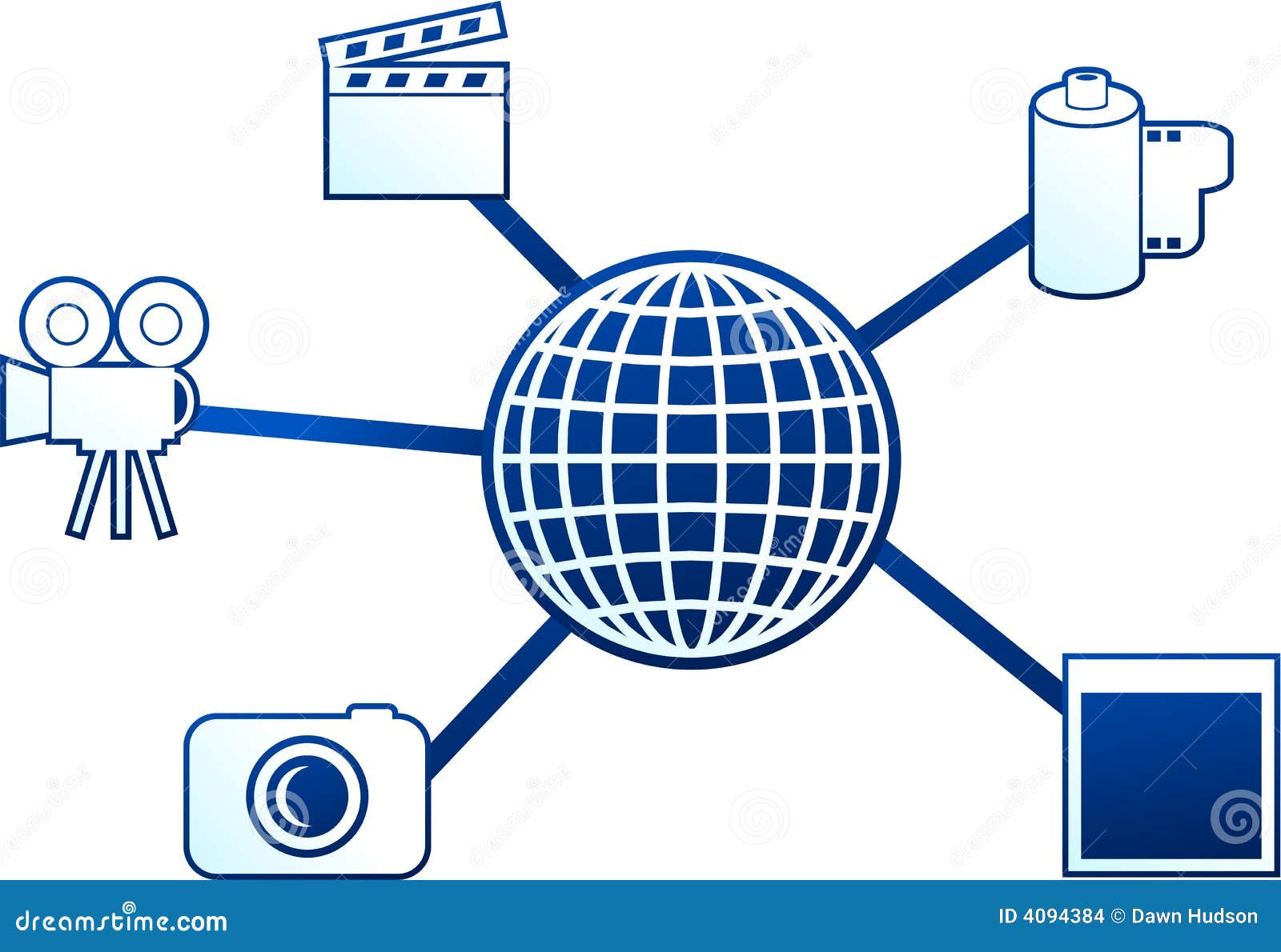 Media molecule stock vector. Illustration of film, communicate 4094384
