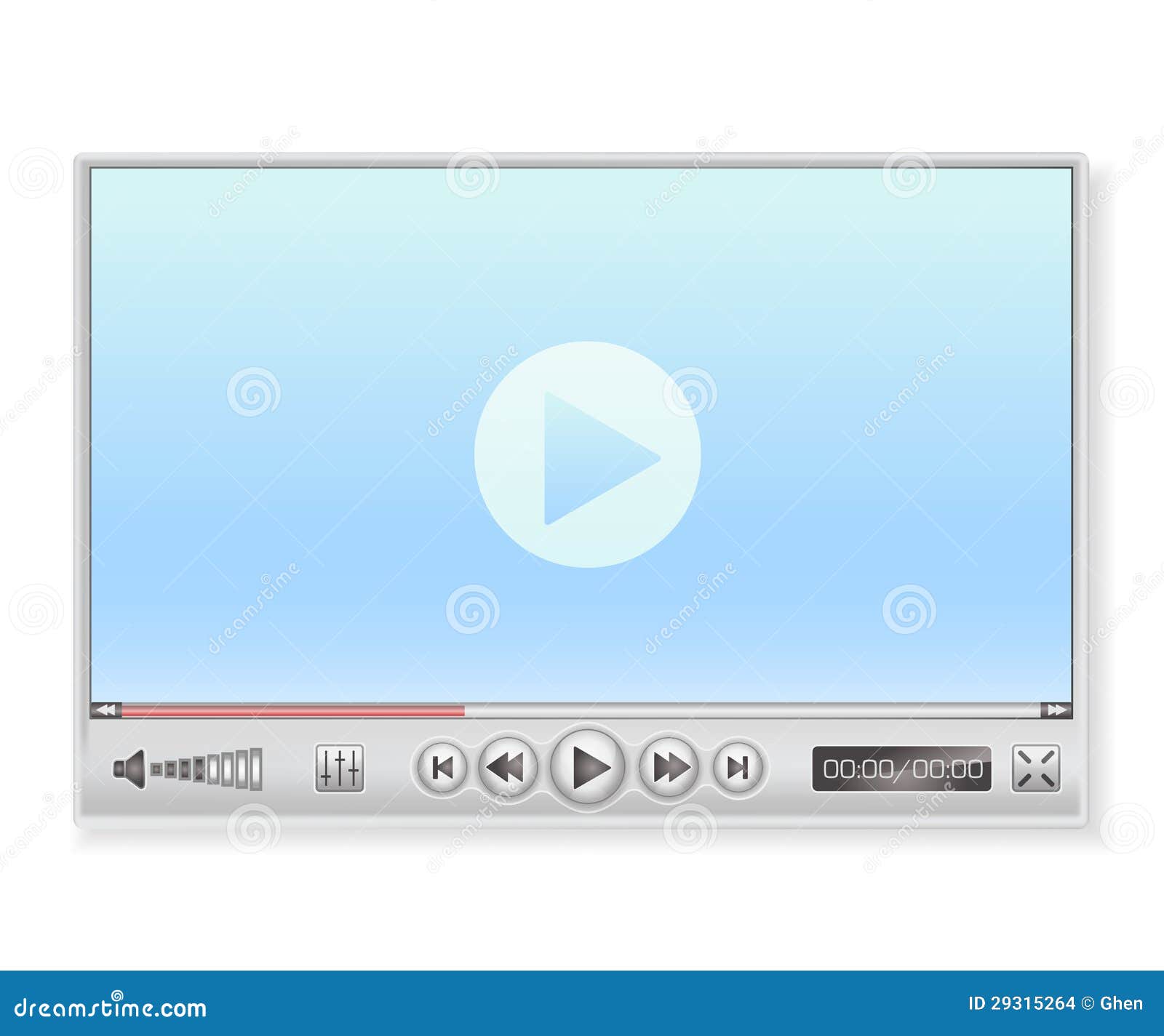 Media Player in Light Colors Stock Vector Illustration of media