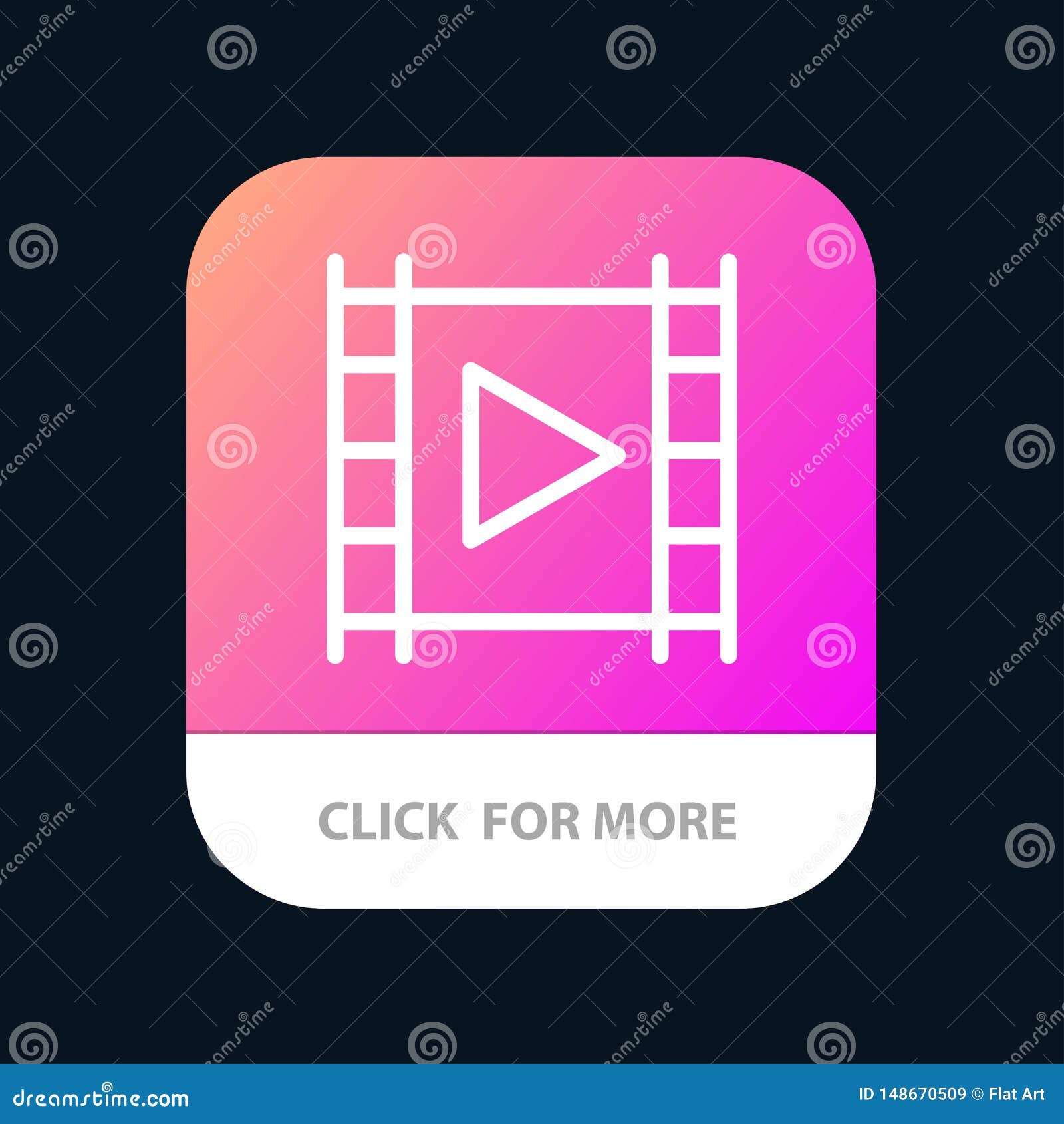 Media, Media Player, Multimedia, Player, Stream Mobile App Button