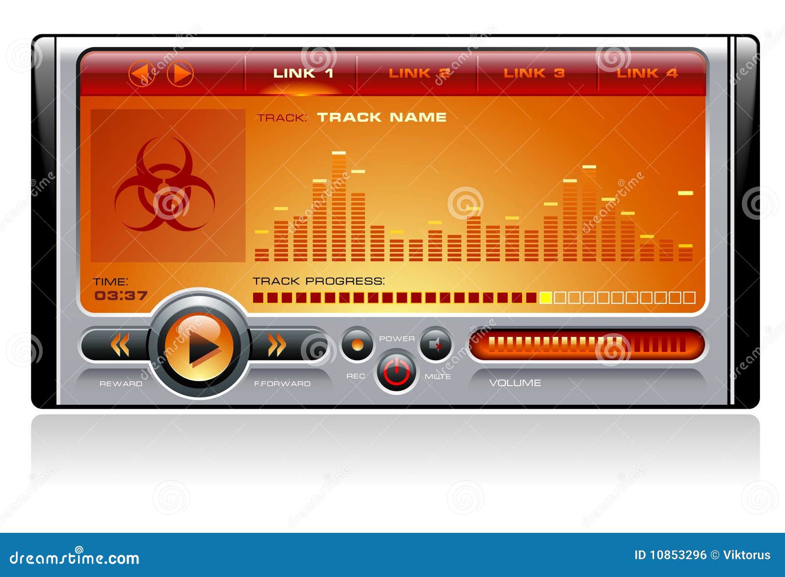 Media Player Orange stock vector. Illustration of signal 10853296