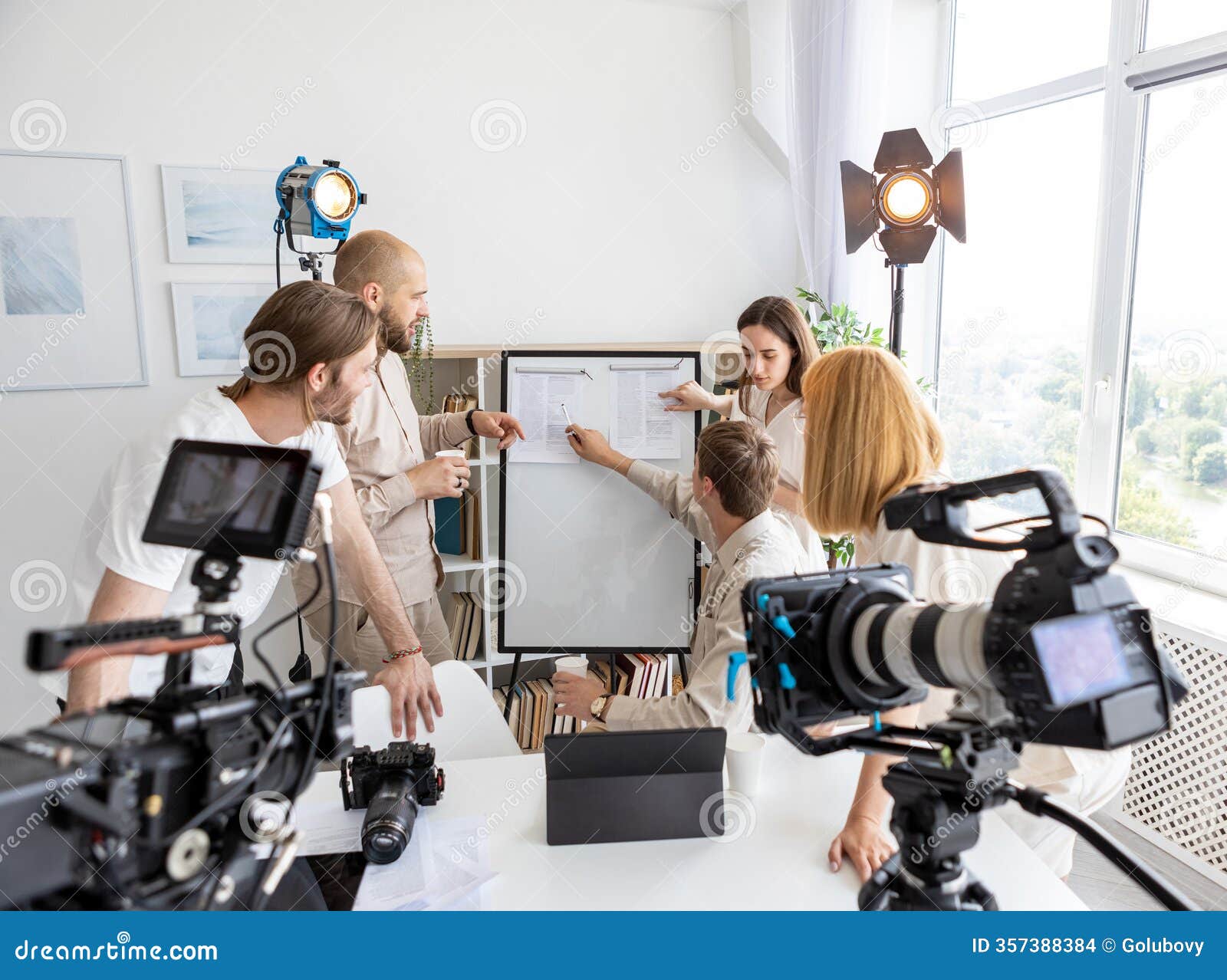 media team project brainstorm people video studio