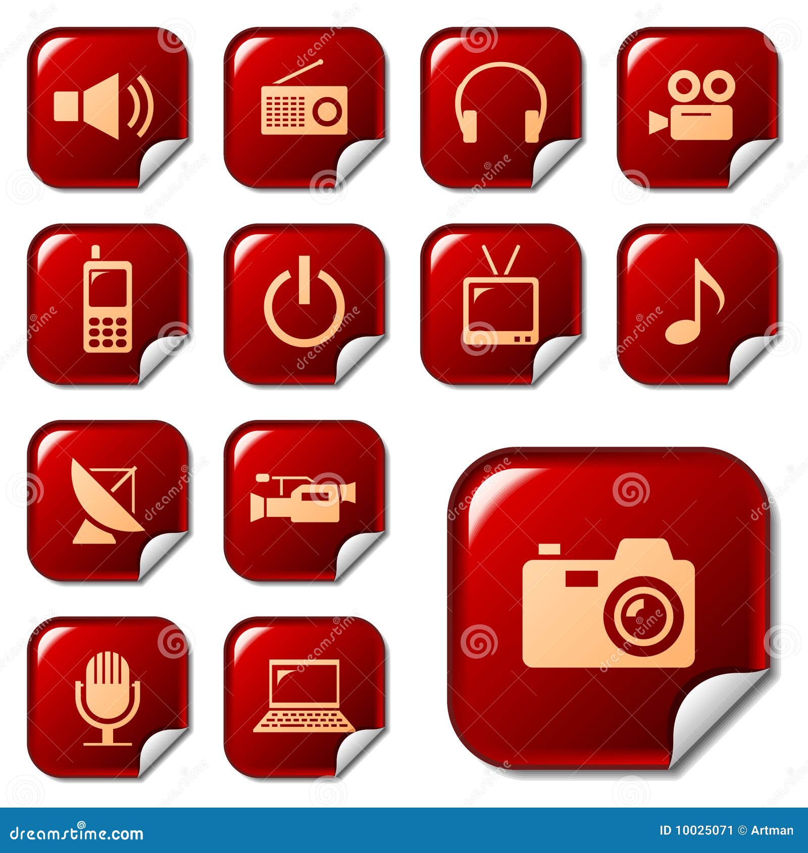 media & telecom web icons