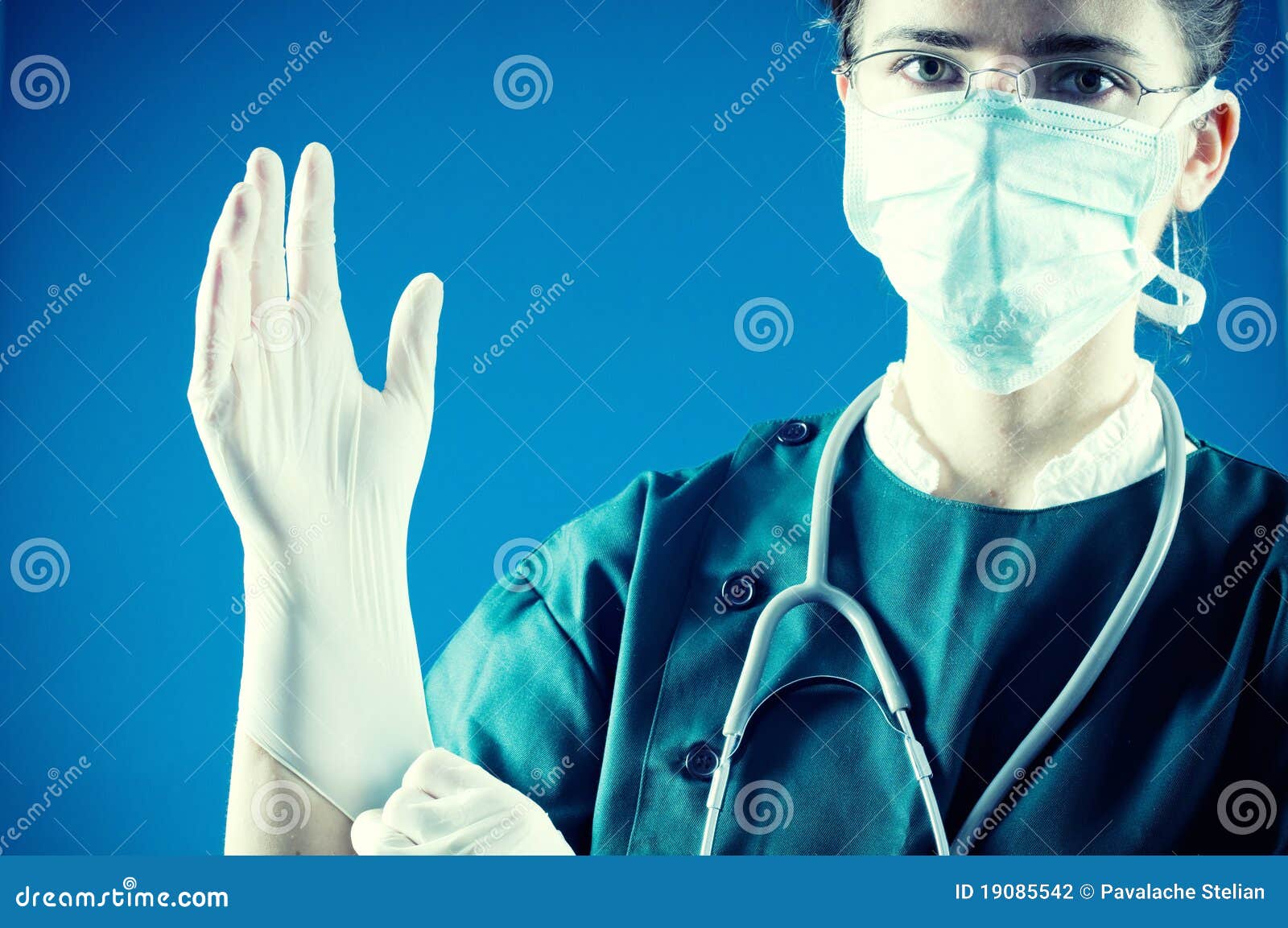 medic with gloves ready for surgery