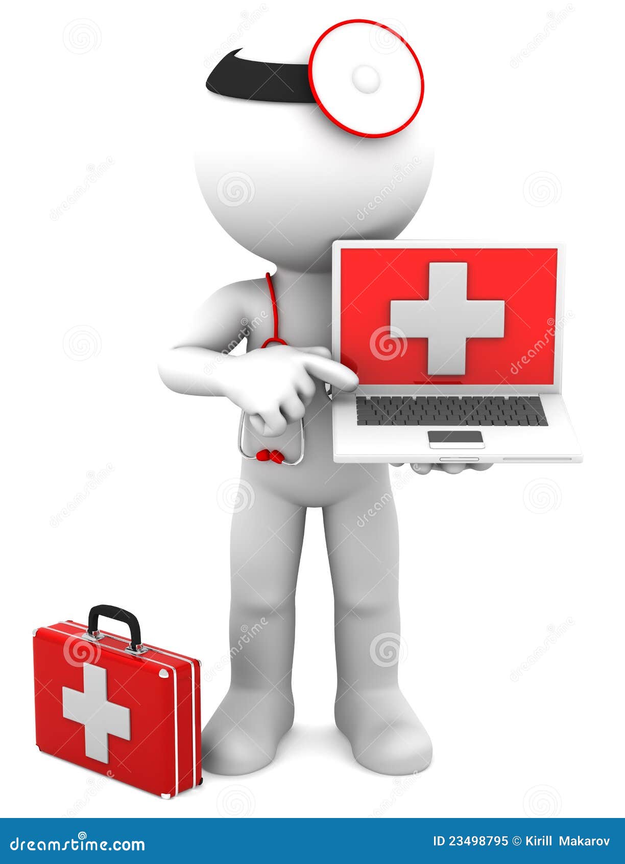 medic with laptop