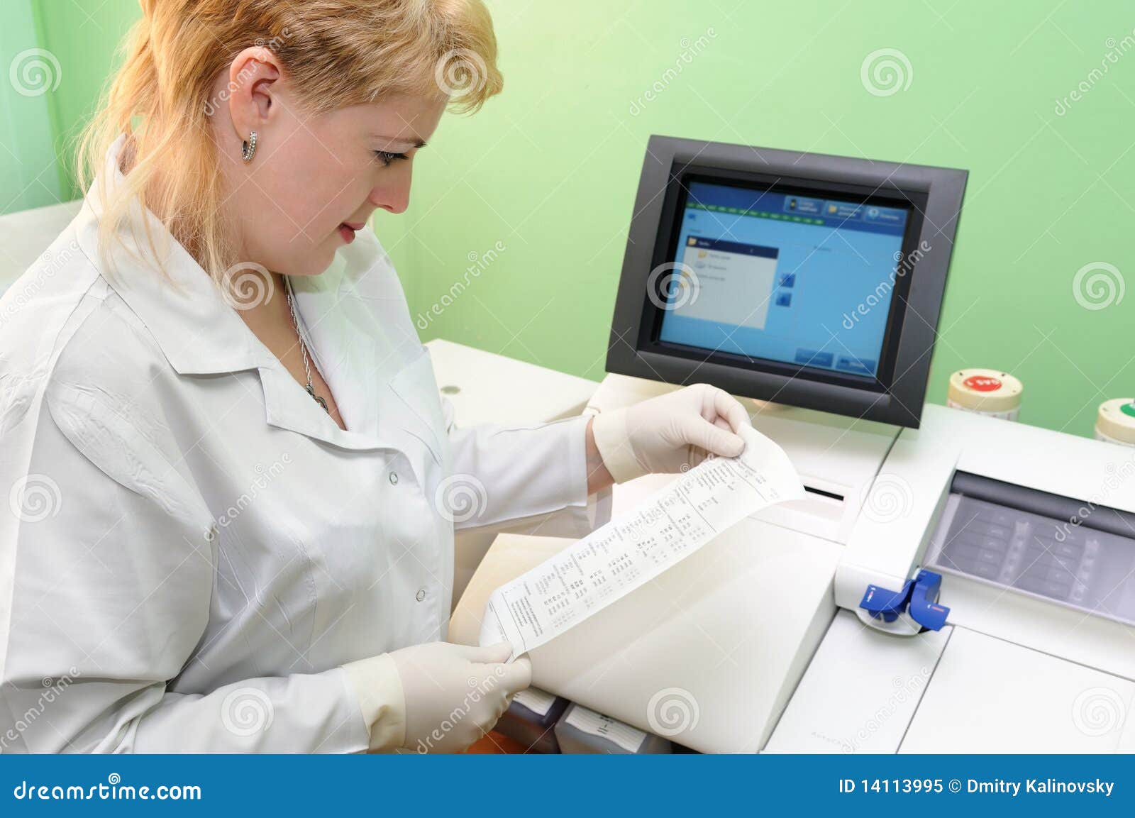 Medic using test equipment stock image. Image of effective 14113995