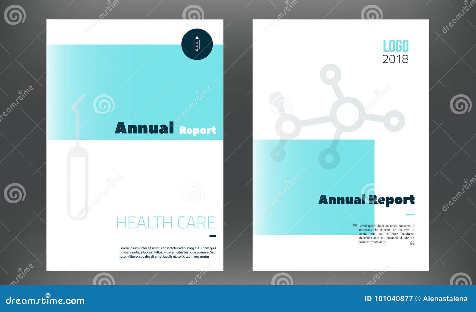 Medical Annual Report Template in Blue Color. Flyer with Inline Intended For Medical Report Template Free Downloads