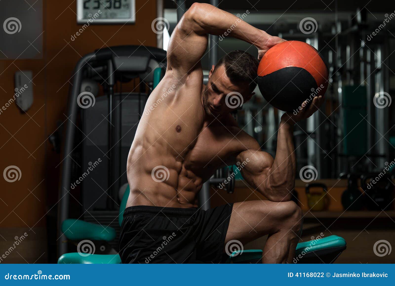 Medical Ball Workout stock photo. Image of abdominal 41168022