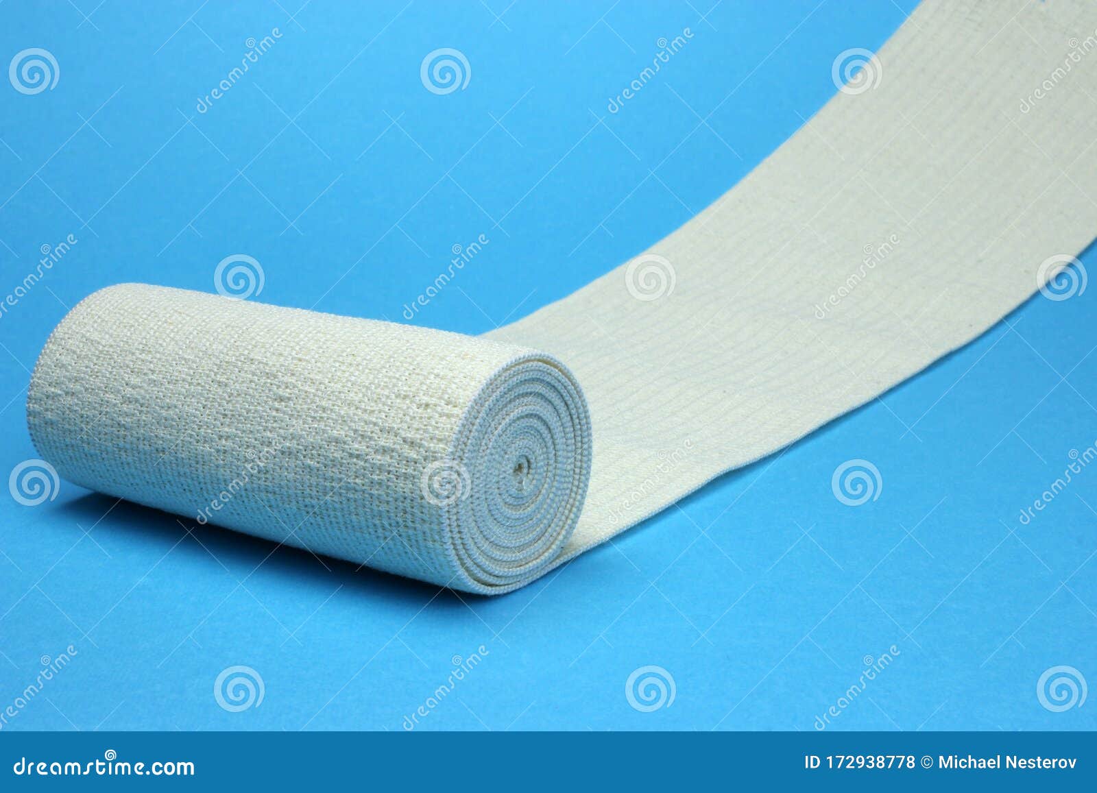 Medical Bandage Roll on a Blue Background Stock Photo Image of wrap