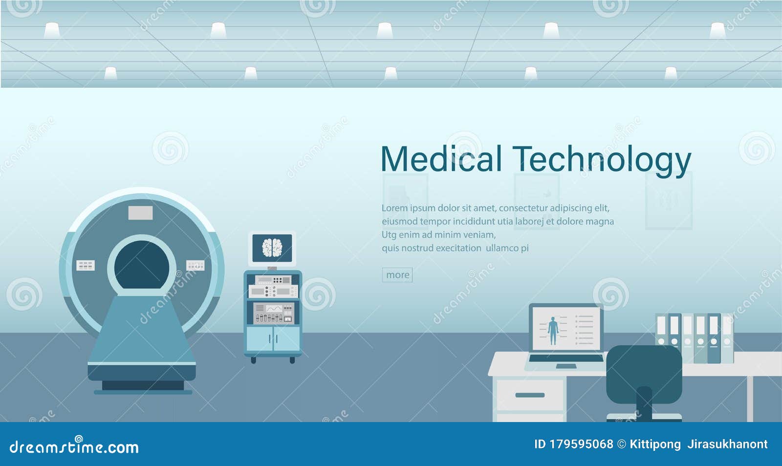 Medical Banner with MRI Machine Stock Vector Illustration of