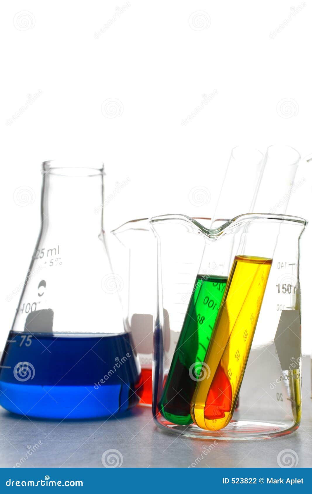 Medical Beakers stock photo. Image of angle, glasses, research 523822