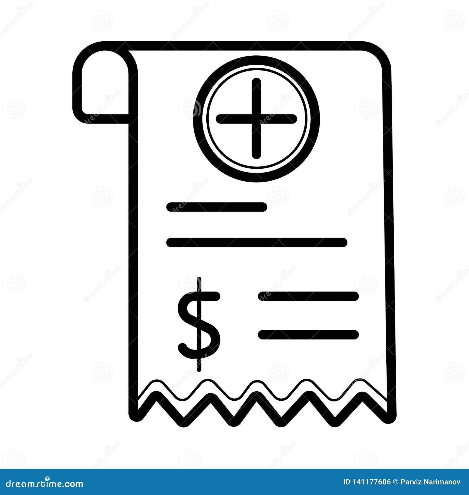 Medical Bill vector icon stock illustration. Illustration of banking