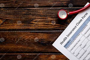 Health Insuranse Claim Form With Stethoscope Medical Care Concept Health Insuranse Claim Form With Stethoscope Medical Care Concept