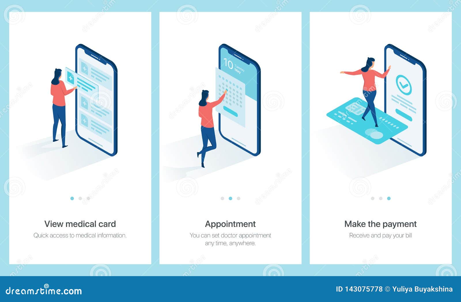 Medical Centre Concept Onboarding. Stock Vector - Illustration of Throughout Medical Appointment Card Template Free