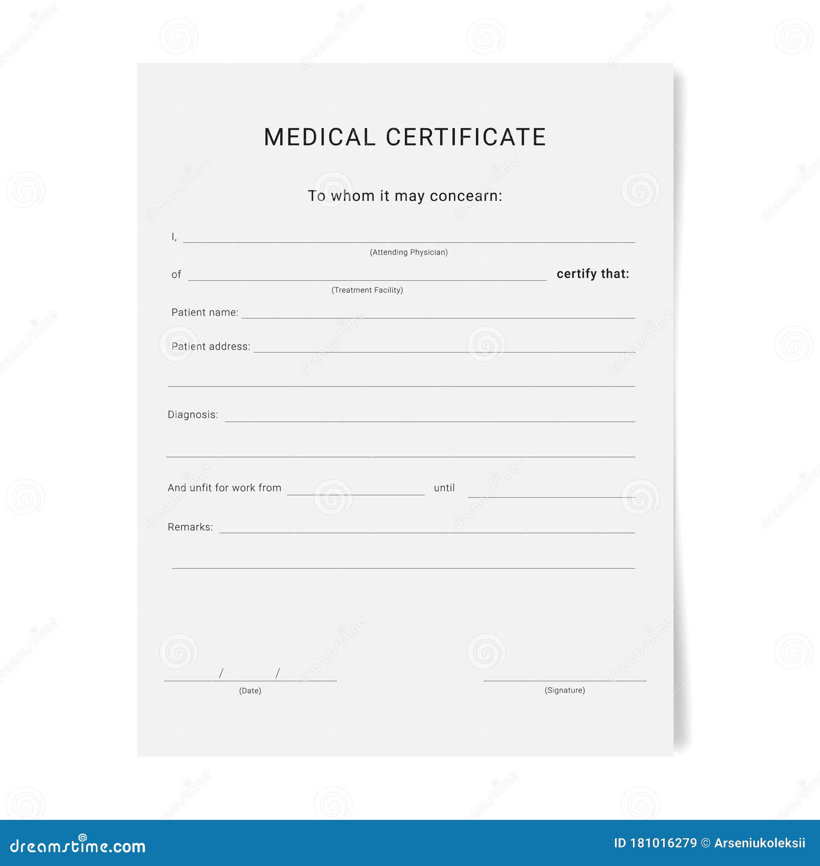 Sick leave pad template stock vector. Illustration of receipt With Leaving Certificate Template