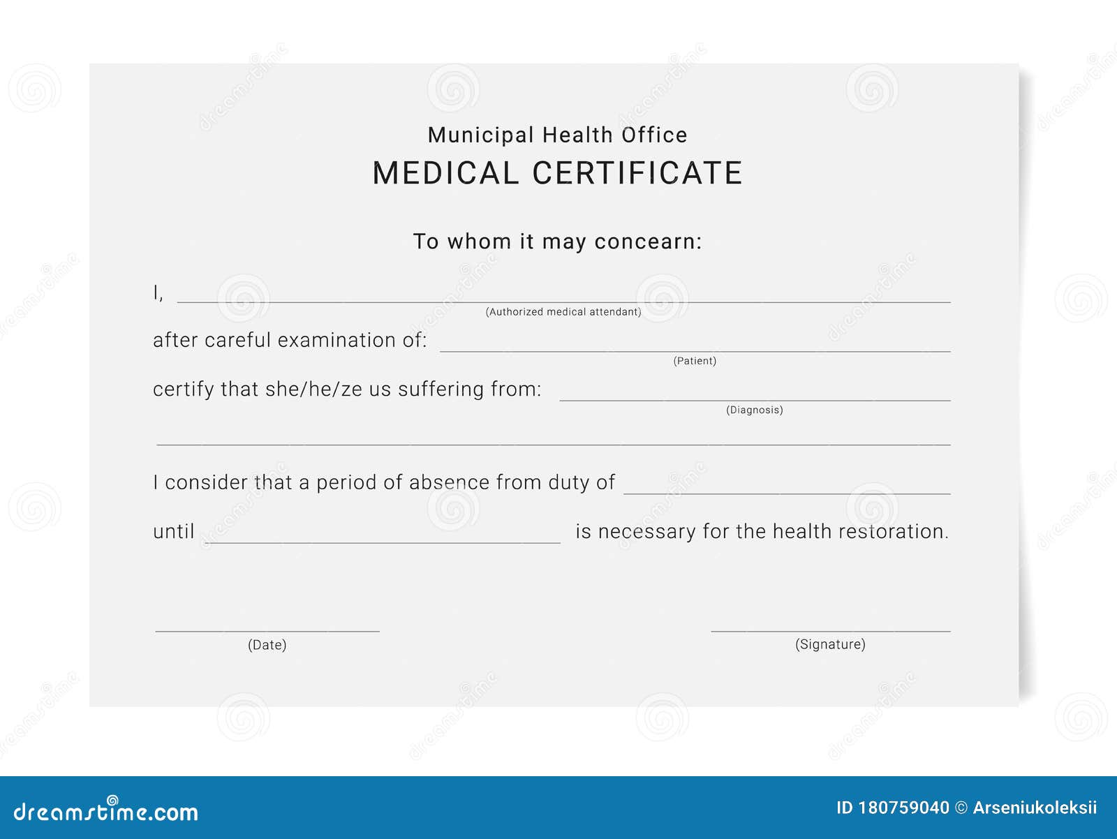 Medical Certificate Template. Stock Vector - Illustration of Intended For Certificate Of Vaccination Template