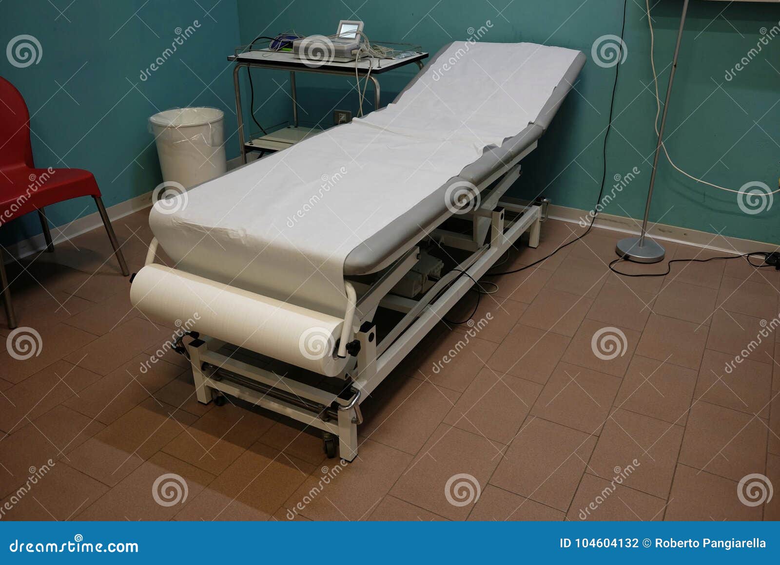 Medical clinic cot stock photo. Image of health, work 104604132