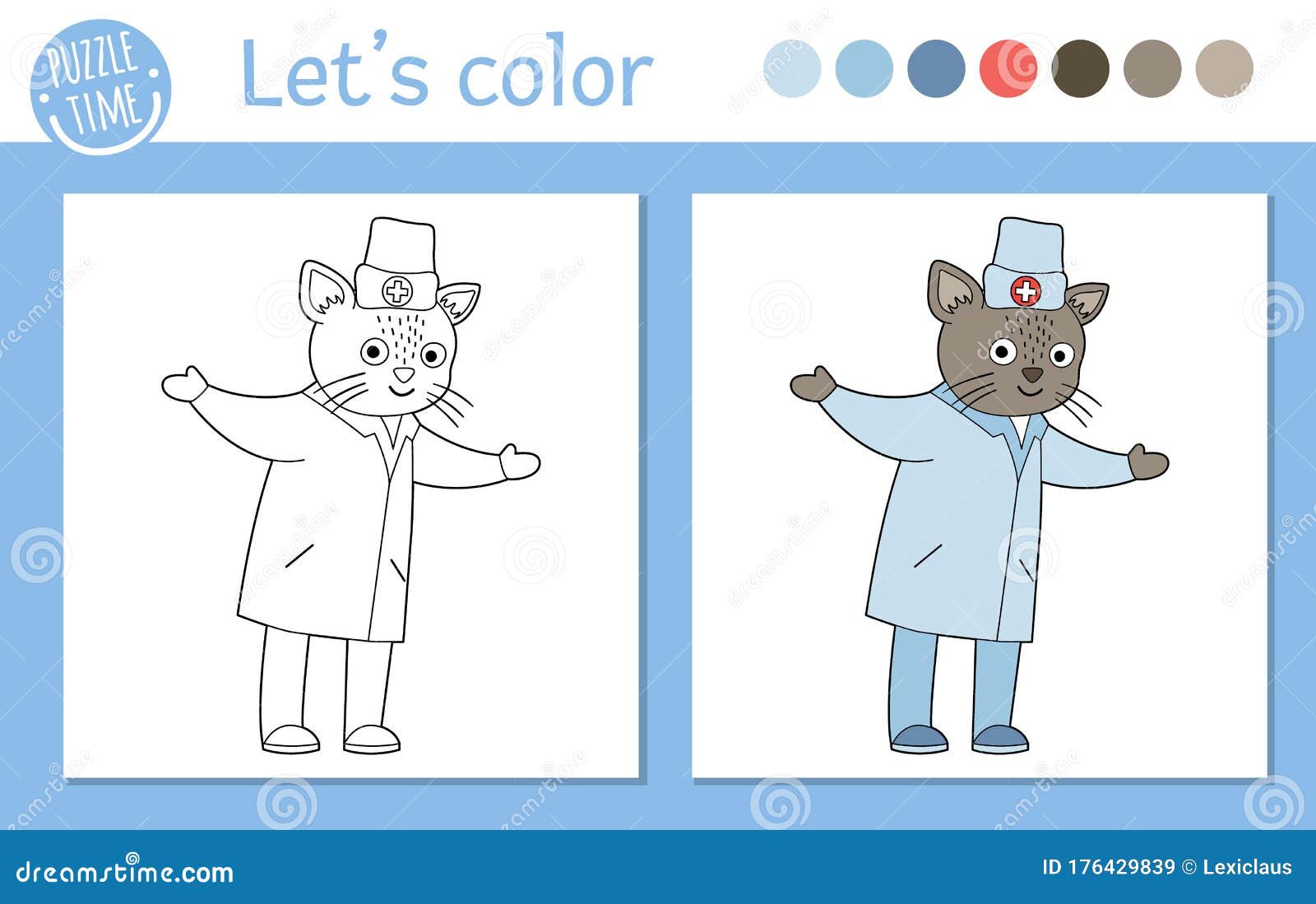 Download Medical Coloring Page For Children. Vector Outline Animal ...