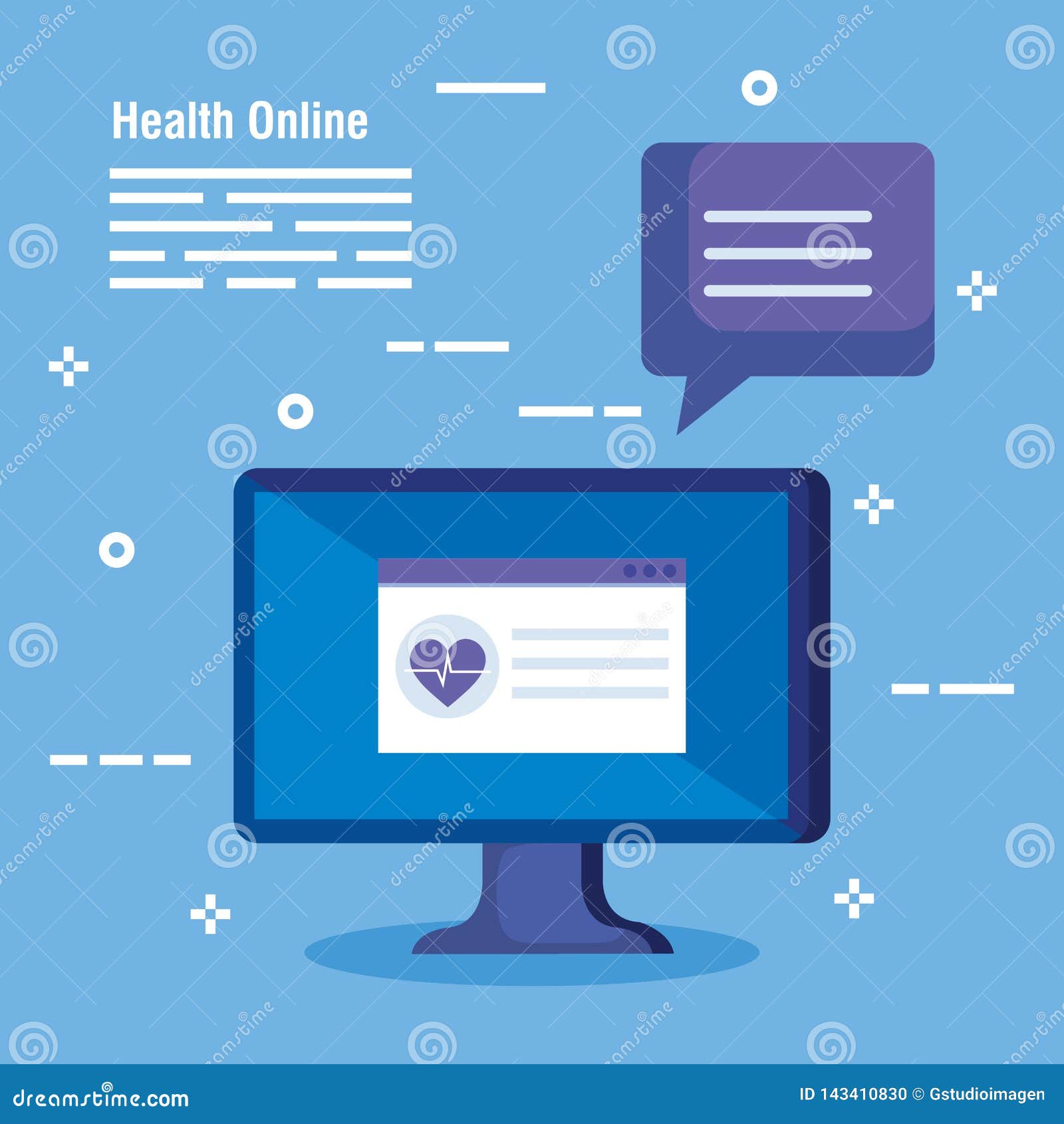 Medical Computer Technology with Chat Bubble Stock Vector