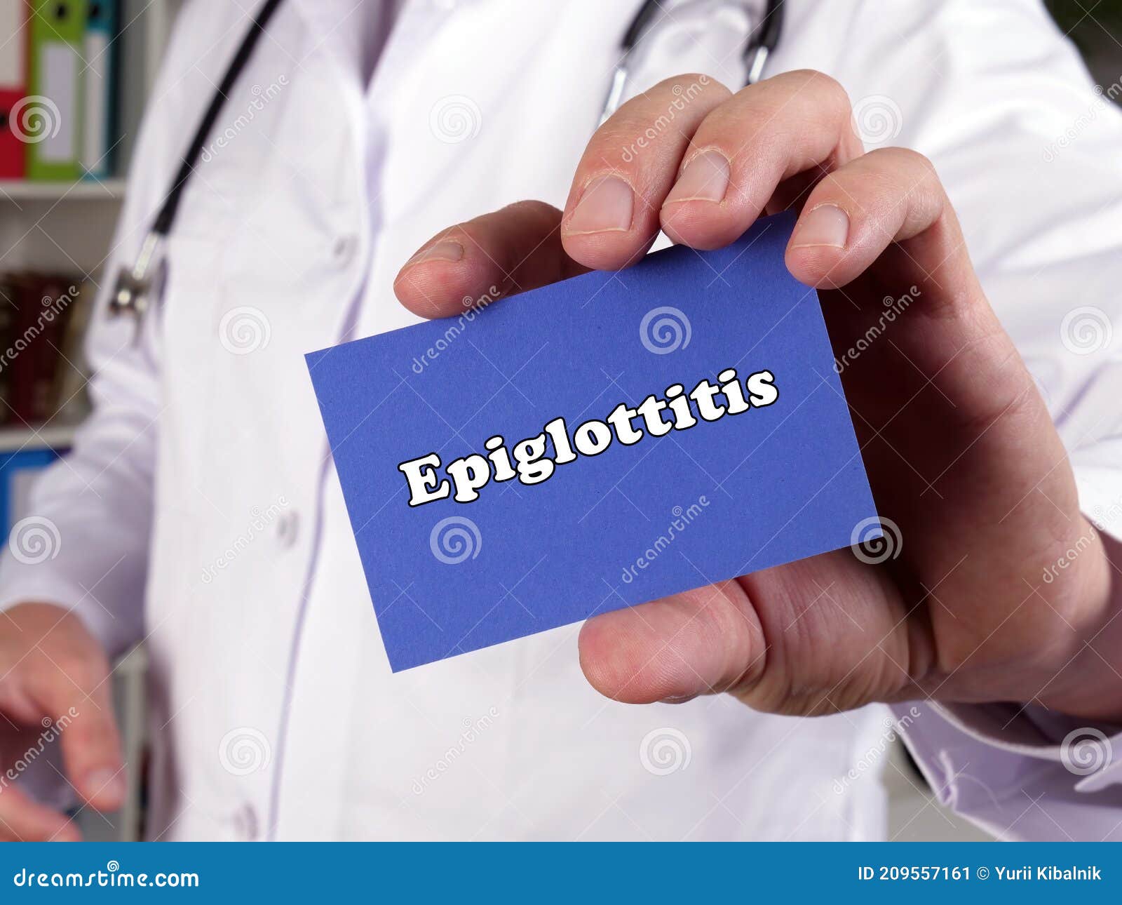 medical concept meaning epiglottitis with inscription on the page