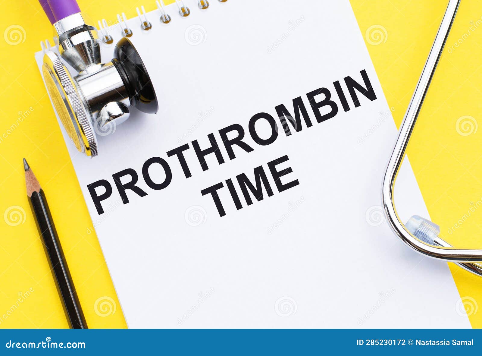 Medical Concept about Prothrombin Time with Phrase on the Page Stock