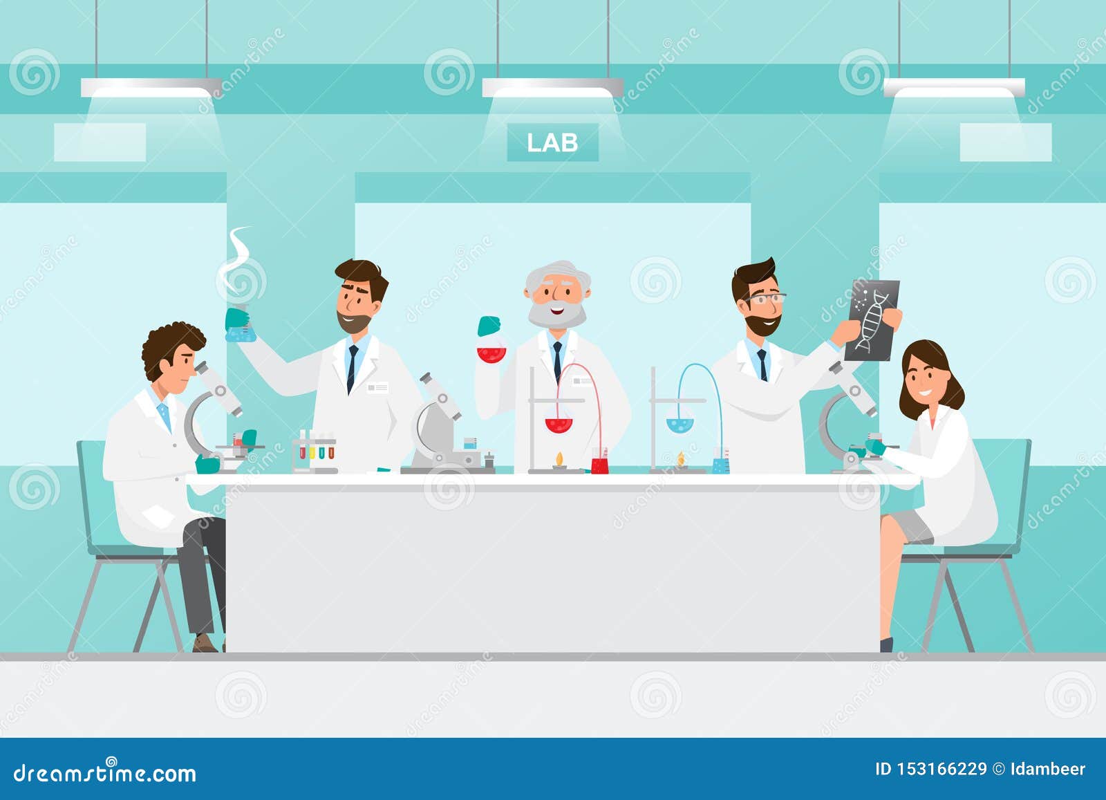 Medical Concept. Scientists Man and Woman Research in a Laboratory Lab ...