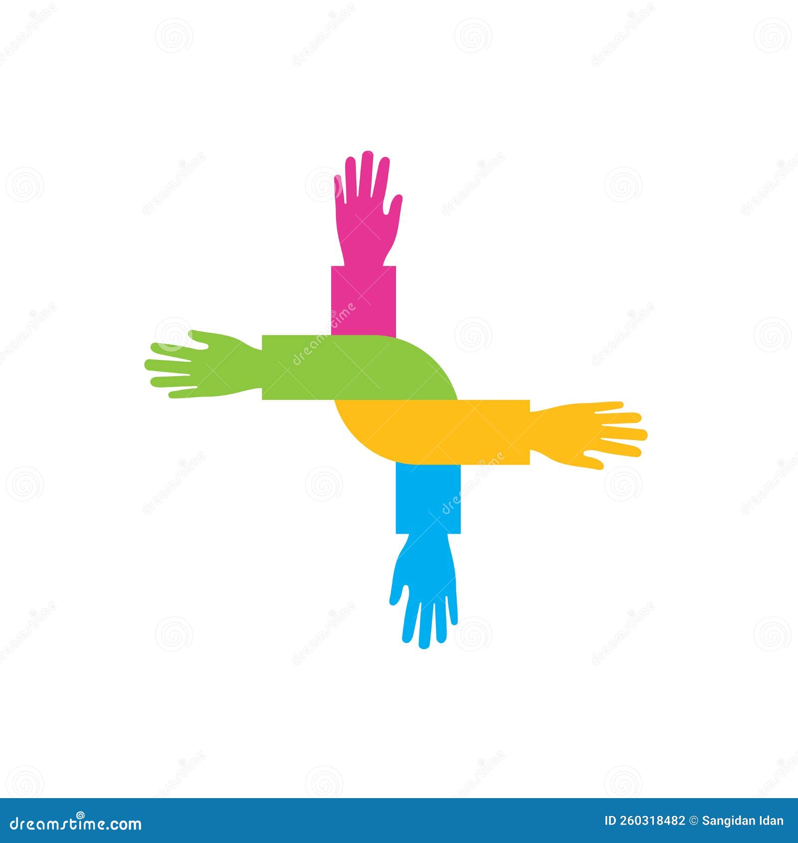 Medical Cross Hands Icon Vector Concept Design Template Stock Vector
