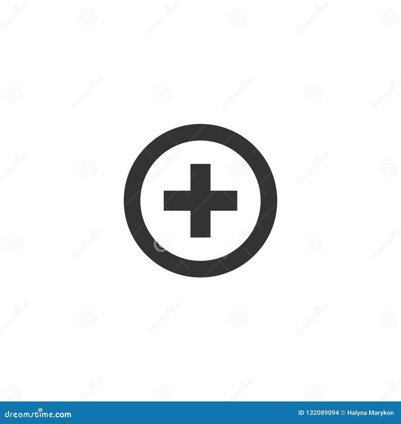 Medical cross icon flat stock vector. Illustration of people - 132089094