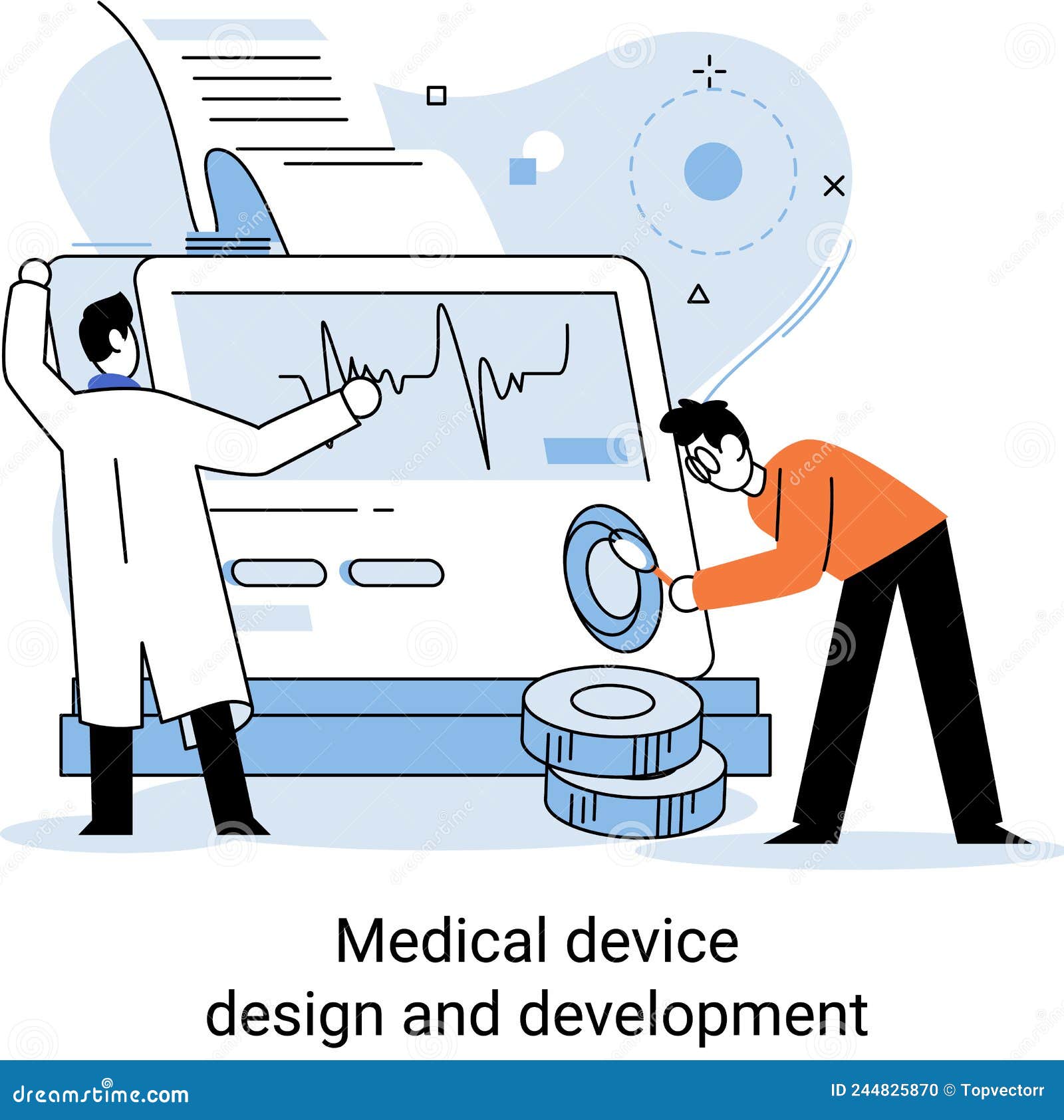 Medical Device Design and Development Banner with Scientist Develop