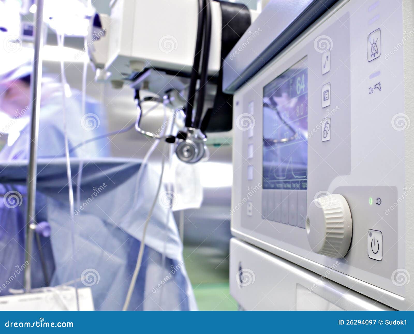 medical device in the operating room. anesthetic machine