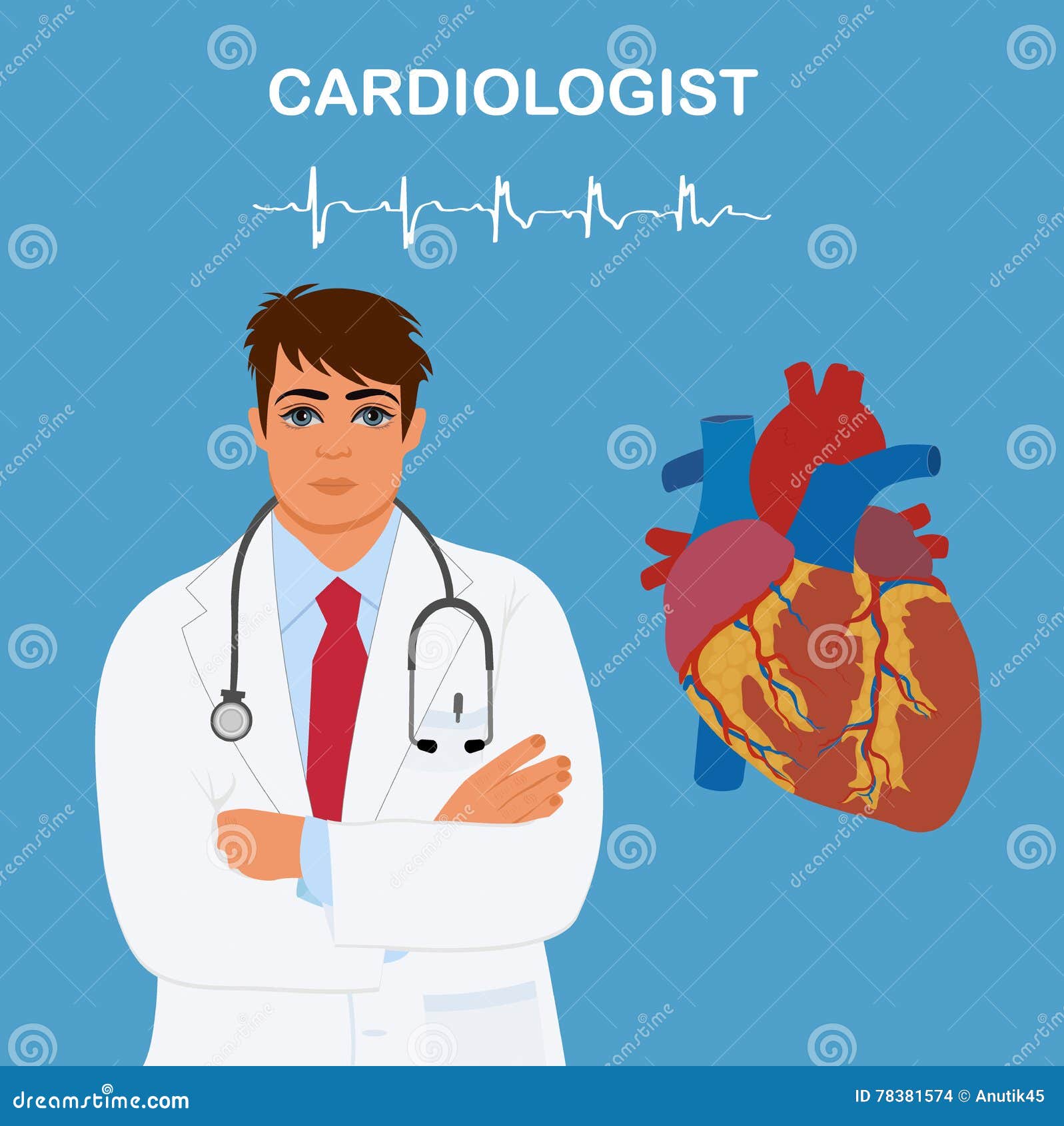 Medical Doctor Cardiologist, Health Care, Vector Illustration Stock ...