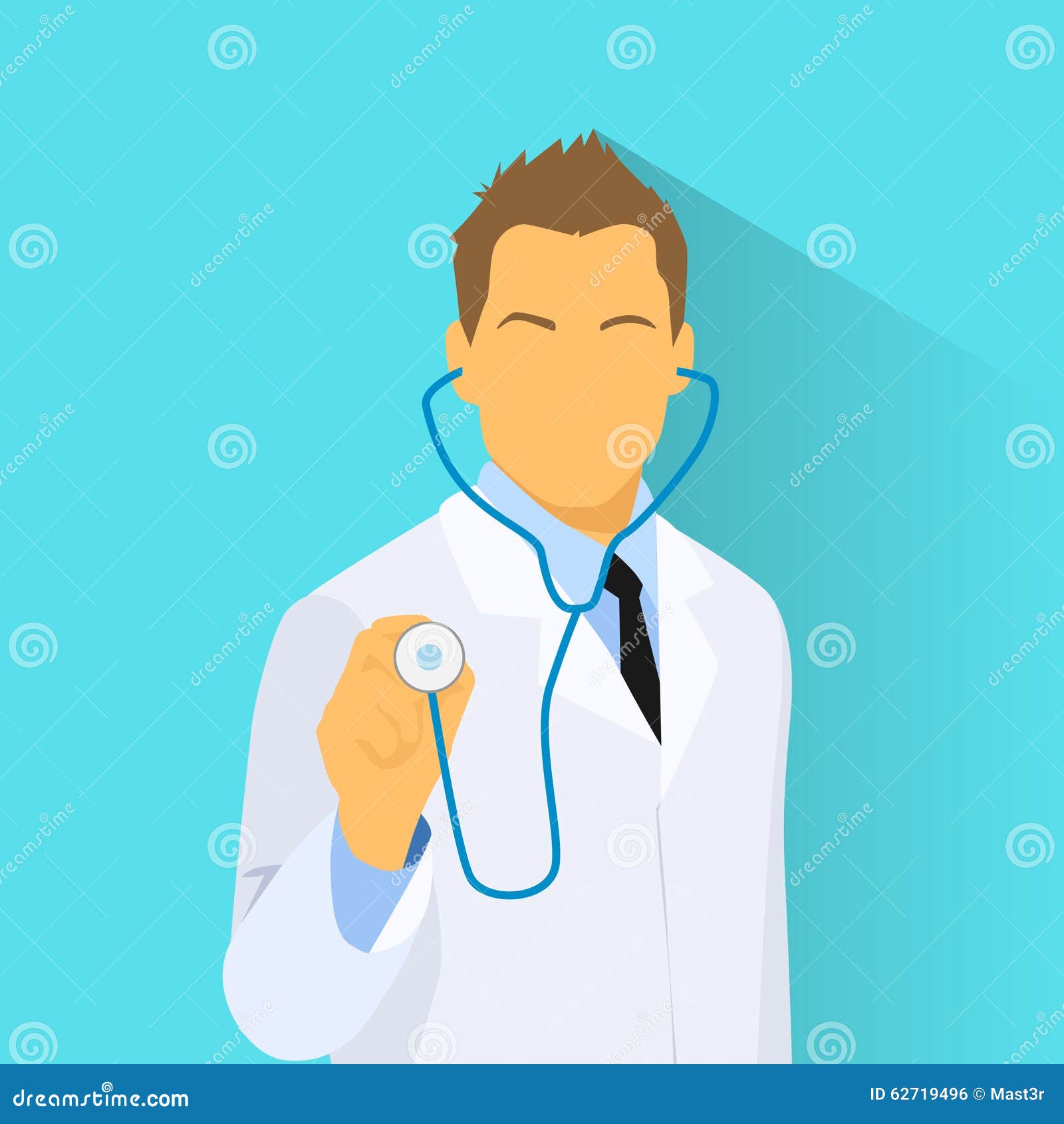 Medical Doctor With Stethoscope Profile Icon Male Stock Vector