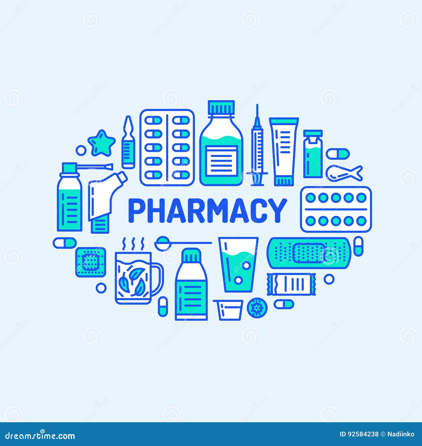 Medical Drugstore Banner Illustration Pharmacy Vector 