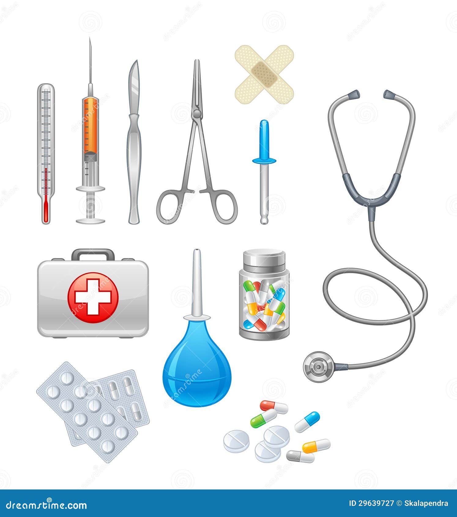 Medical Equipment Tools Drugs Set Medicine Stock Vector (Royalty