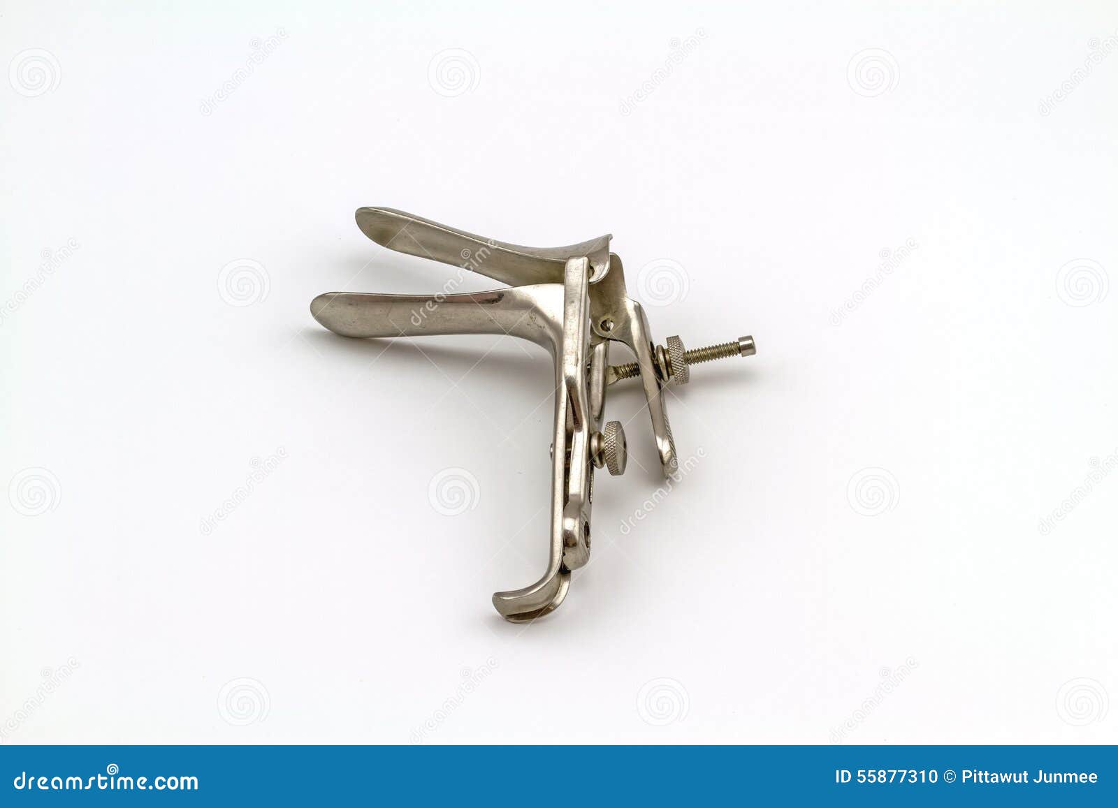 Medical Equipment ,Gynecologic Speculum On White Background Stock Photo