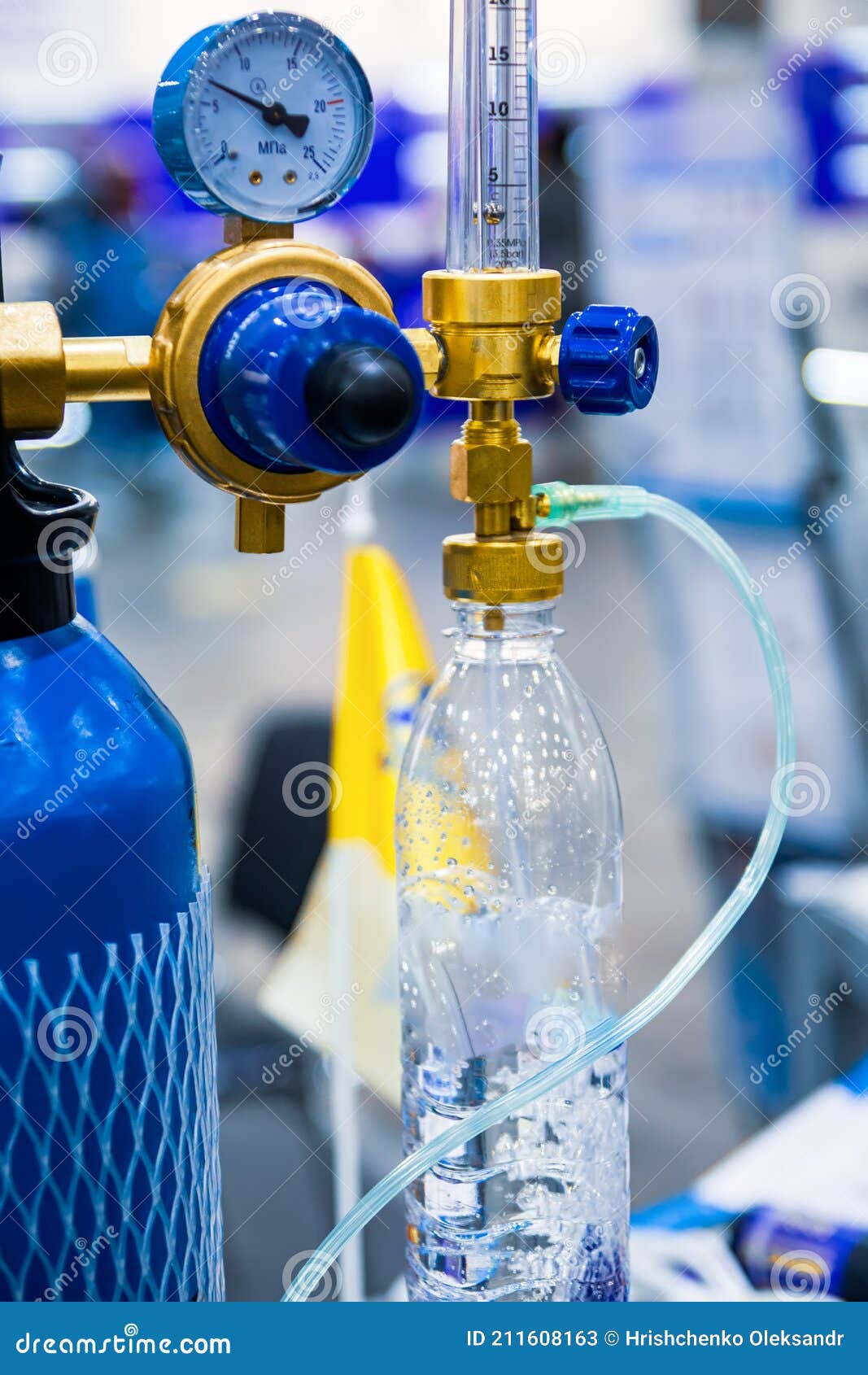 Medical Equipment for Oxygen Supply and Distribution. Oxygen Reducer Stock Image Image of